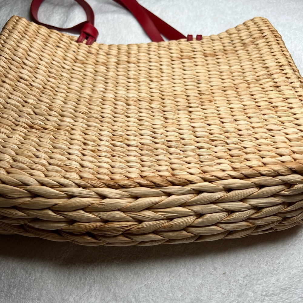 Patriotic Lined Straw Tote Bag - Picture 5 of 7